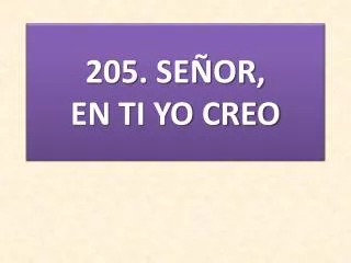 205 se or en ti yo creo