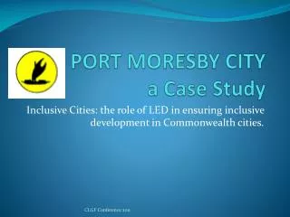 PORT MORESBY CITY a Case Study