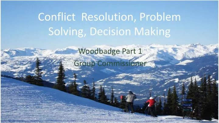 conflict resolution problem solving decision making