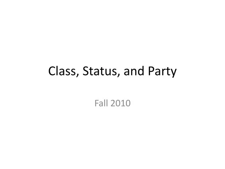 class status and party