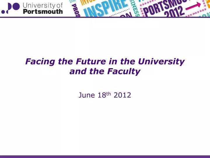 facing the future in the university and the faculty