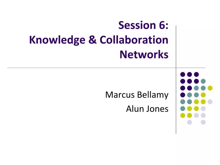 session 6 knowledge collaboration networks