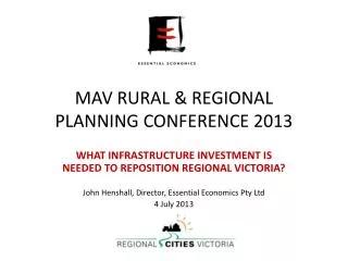 MAV RURAL &amp; REGIONAL PLANNING CONFERENCE 2013