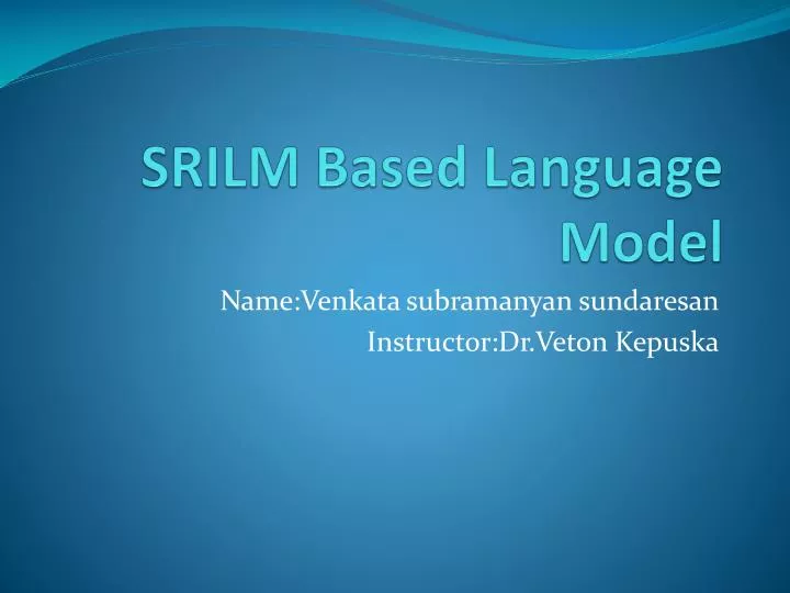 srilm based language model