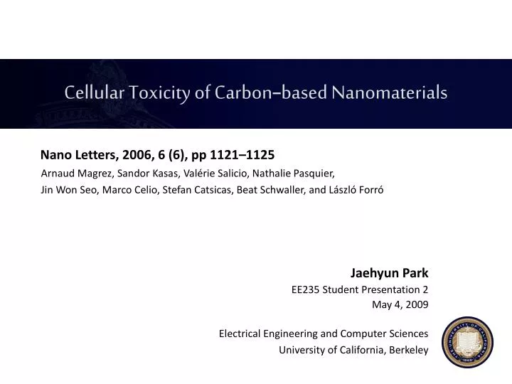 cellular toxicity of carbon based nanomaterials
