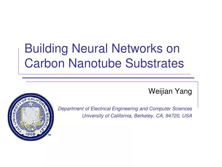 building neural networks on carbon nanotube substrates