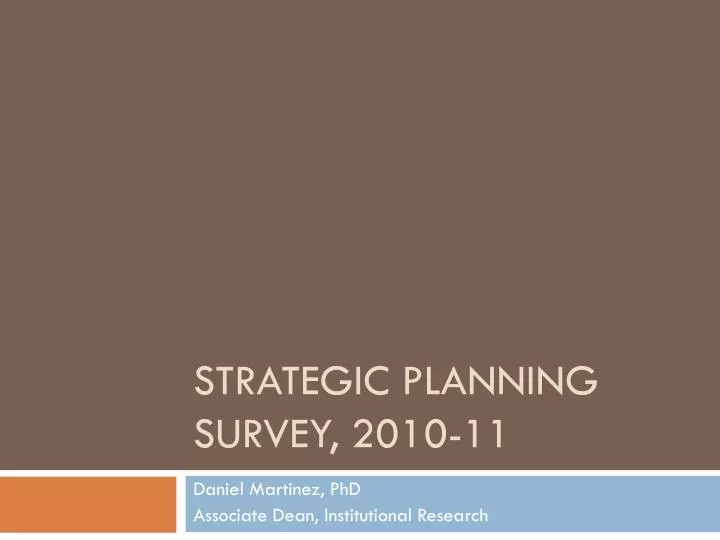 strategic planning survey 2010 11