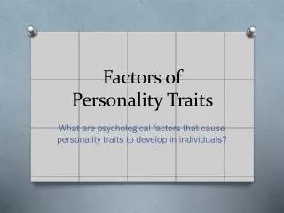 factors of personality traits