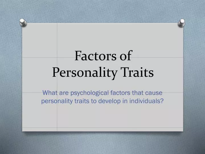 factors of personality traits