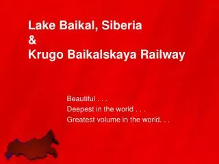 Lake Baikal, Siberia &amp; Krugo Baikalskaya Railway
