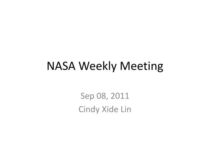 nasa weekly meeting