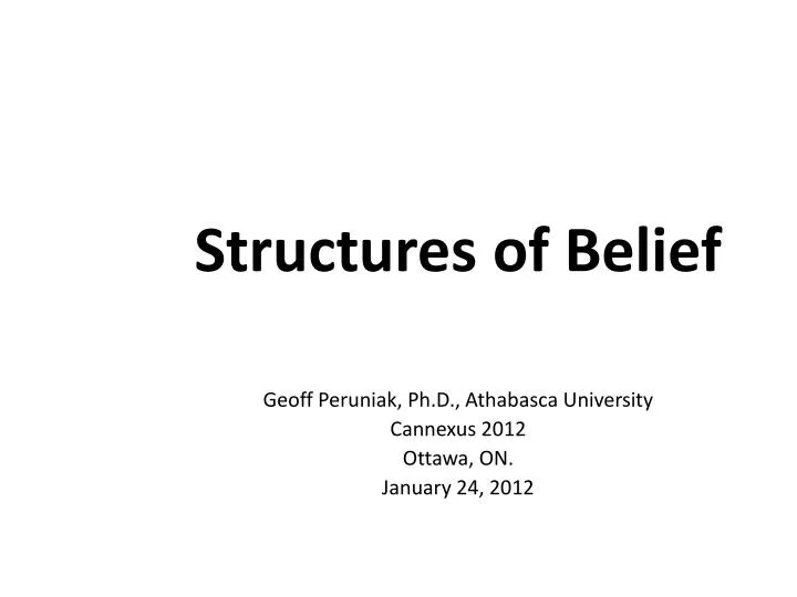 structures of belief