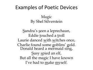 Examples of Poetic Devices
