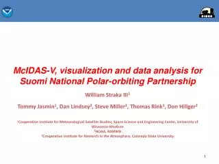 McIDAS -V, visualization and data analysis for Suomi National Polar-orbiting Partnership