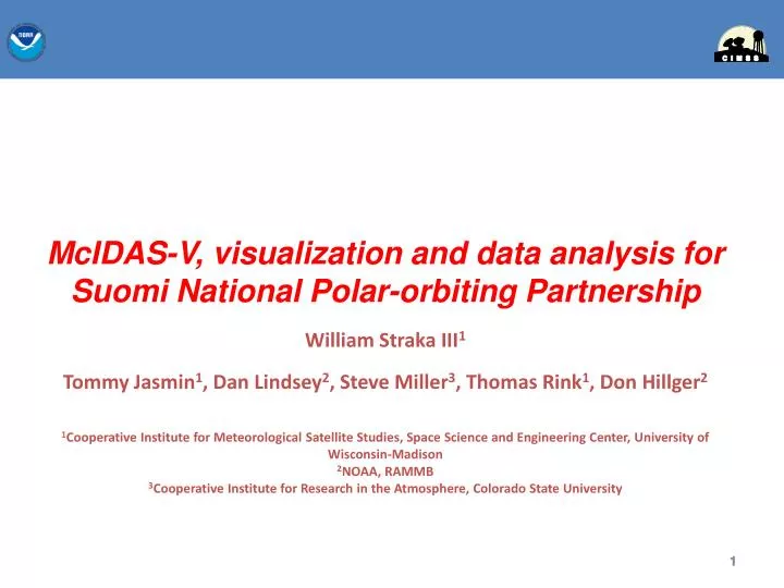 mcidas v visualization and data analysis for suomi national polar orbiting partnership