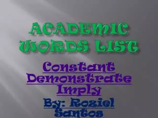 Academic Words List