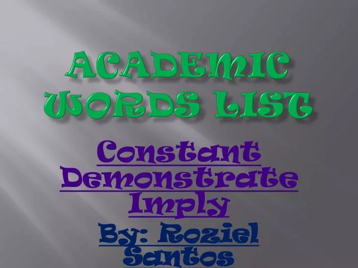 academic words list