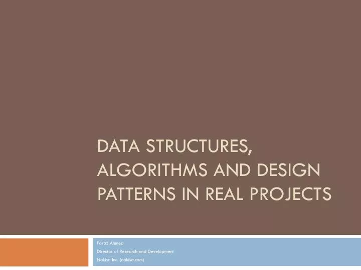data structures algorithms and design patterns in real projects