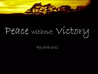 Peace without Victory