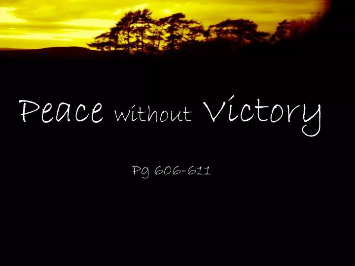 peace without victory