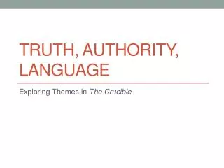 Truth, authority, language