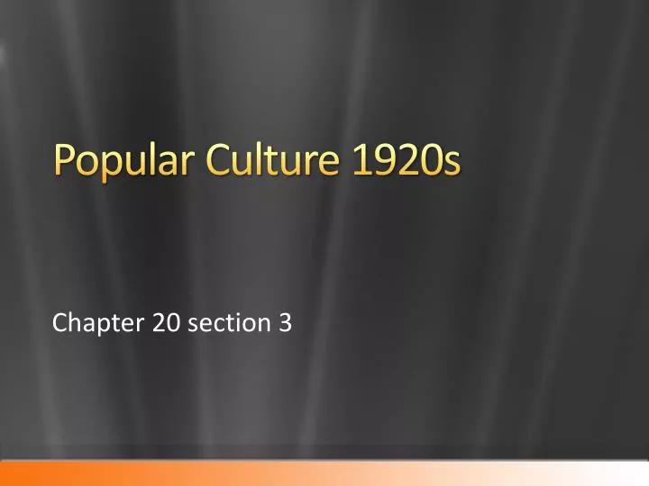 popular culture 1920s