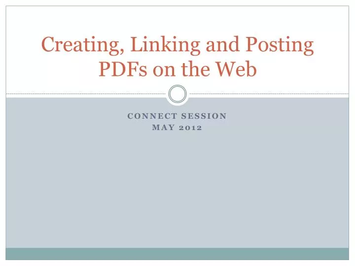creating linking and posting pdfs on the web