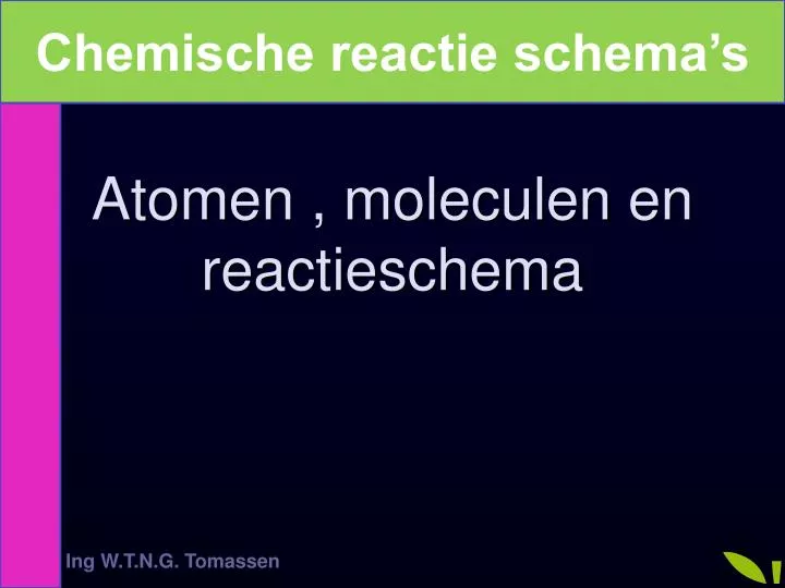 atomen moleculen en reactieschema
