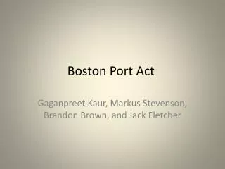 Boston Port Act