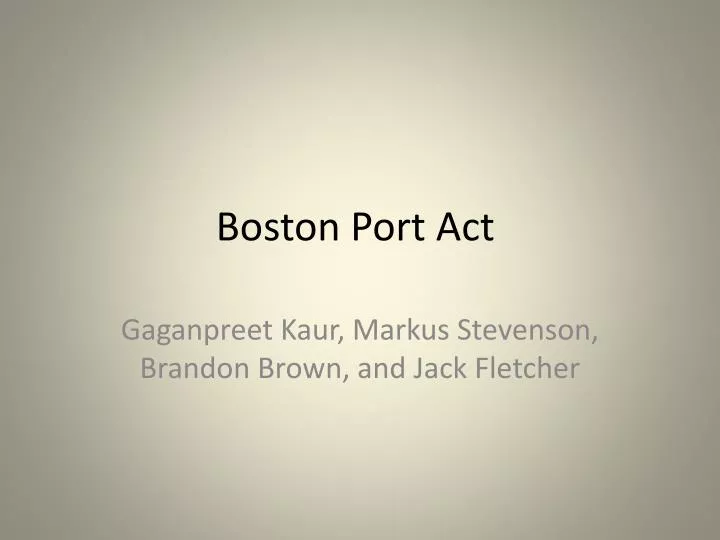 boston port act
