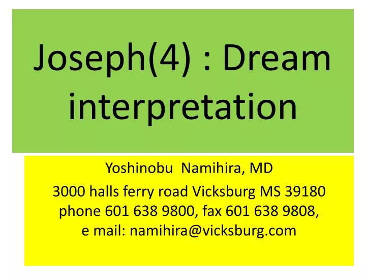 joseph 4 dream interpretation
