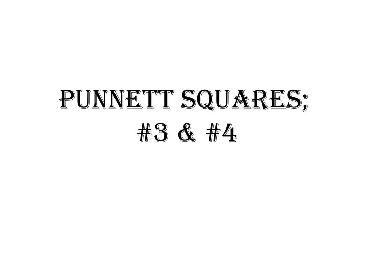 punnett squares 3 4
