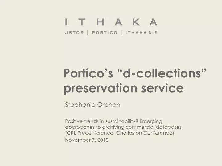 portico s d collections preservation service