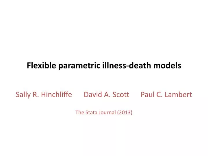flexible parametric illness death models