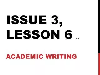 Issue 3, lesson 6 p.70