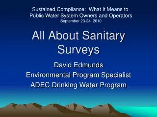 All About Sanitary Surveys