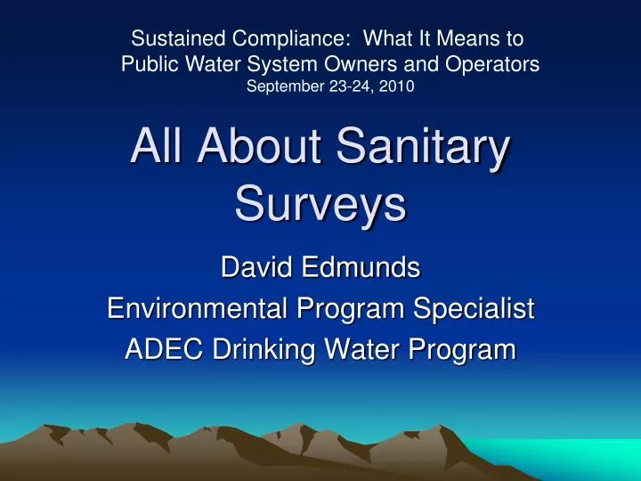 all about sanitary surveys
