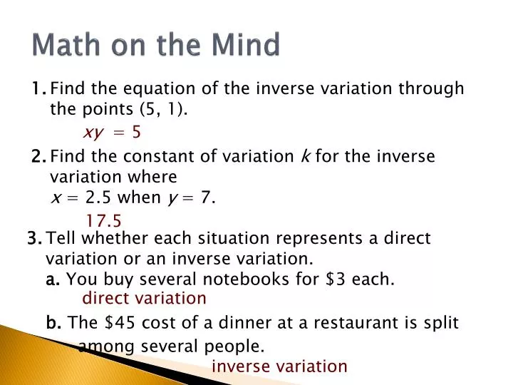 math on the mind