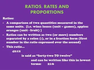 PPT - Rates, Ratios And Proportions PowerPoint Presentation, Free ...