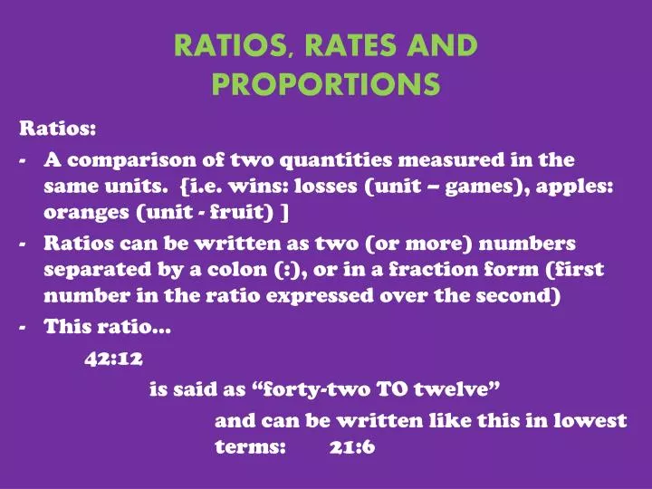 ratios rates and proportions