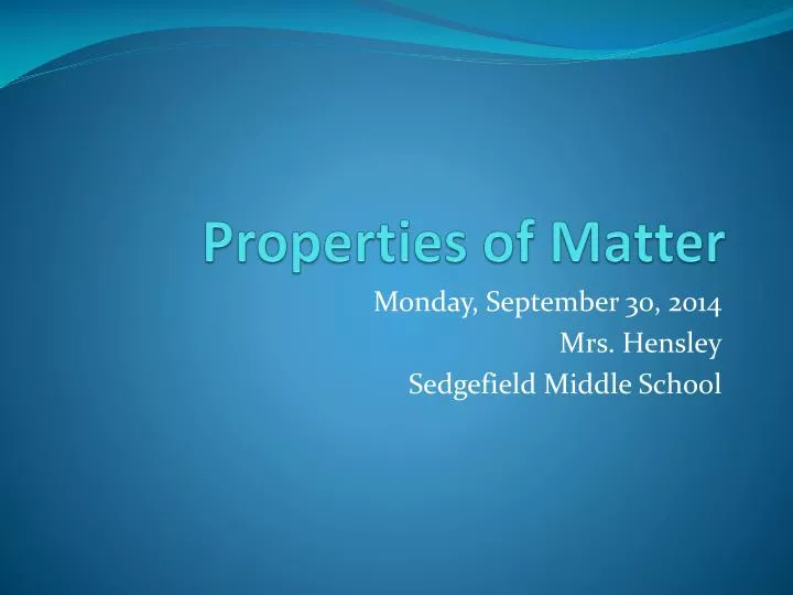 properties of matter