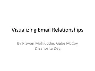 Visualizing Email Relationships