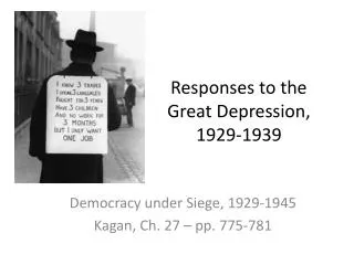 Responses to the Great Depression, 1929-1939
