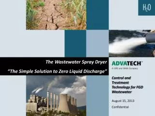 Control and Treatment Technology for FGD Wastewater August 15, 2013 Confidential