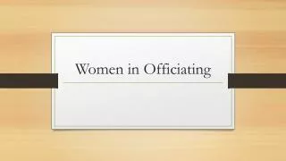 Women in Officiating