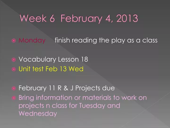 week 6 february 4 2013