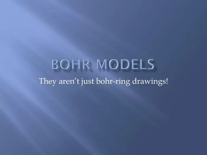 bohr models