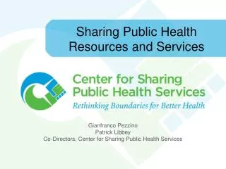 Sharing Public Health Resources and Services