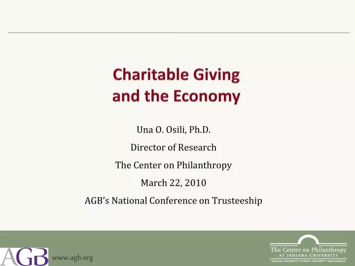 charitable giving and the economy