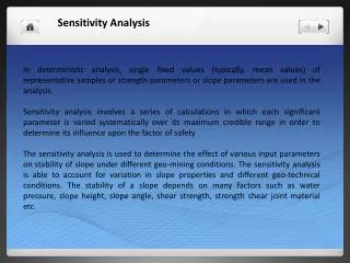 Sensitivity Analysis